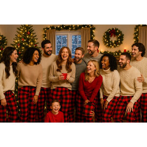 10 PAIRS RESELLER BUNDLE - Wondershop Fleece Pajama Pants Red Black Plaid MEDIUM